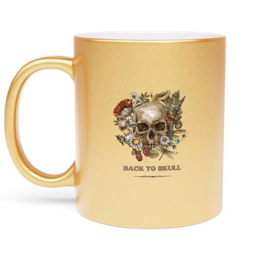 back to skull Metallic Mugs