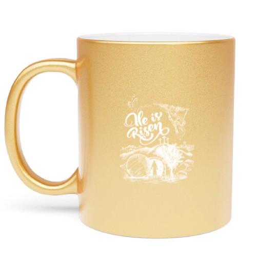 He Is Risen- White Drawing Angel HD Metallic Mugs