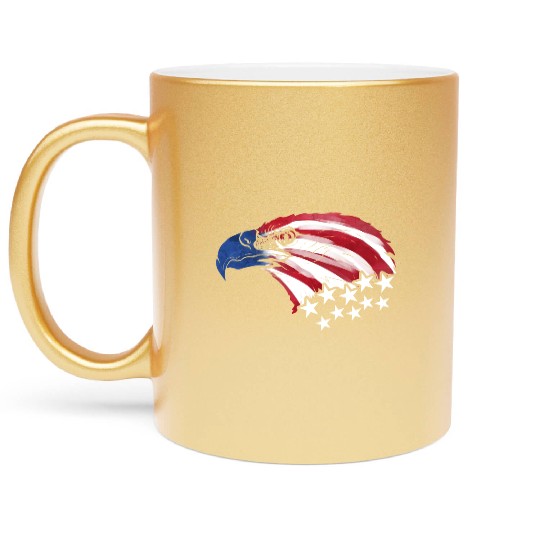 Bald Eagle Us Flag Colors Metallic Mugs