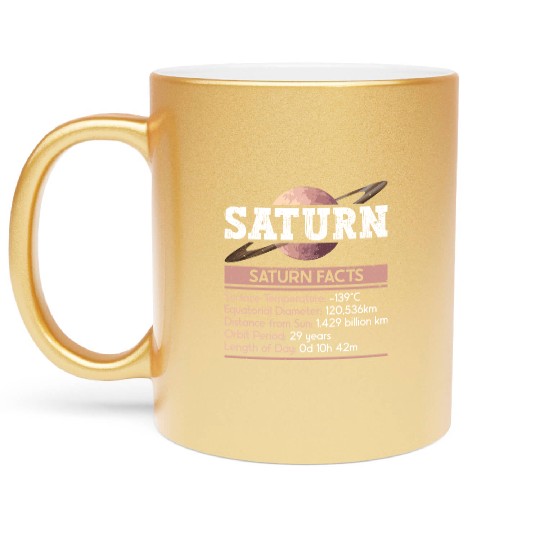 Saturn Planet Facts Space Lover Solar System Metallic Mugs