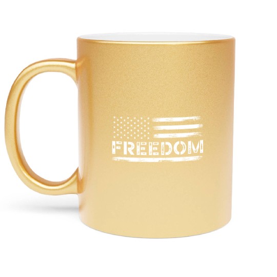 Patriotic America USA Flag 4th Of July American Metallic Mugs