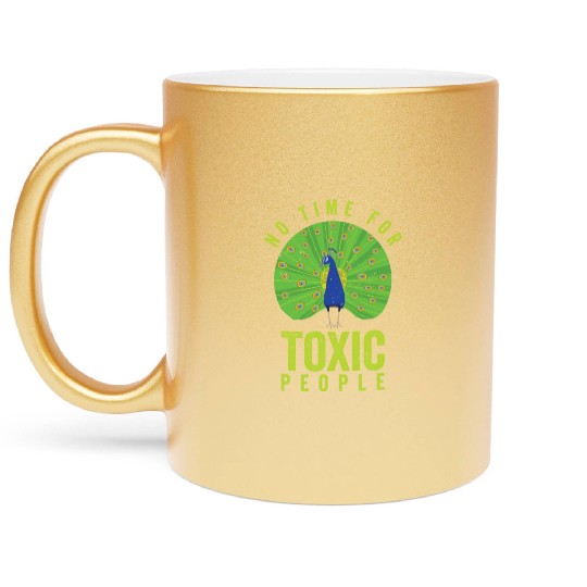 Peacock Positivity Peacock Fan Toxic People Nature Metallic Mugs