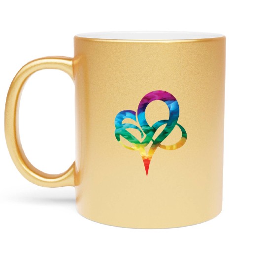 LGBTQ Rainbow Heart Pride Heart Gift LGBTQ+ Metallic Mugs