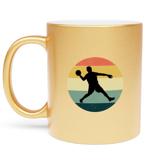 Dodgeball Player Coach Team Sports Vintage Retro Metallic Mugs