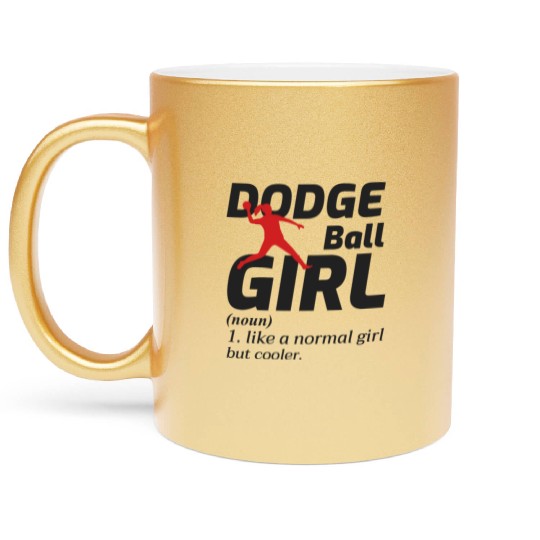Dodgeball Girl Player Coach Team Sports Funny Metallic Mugs