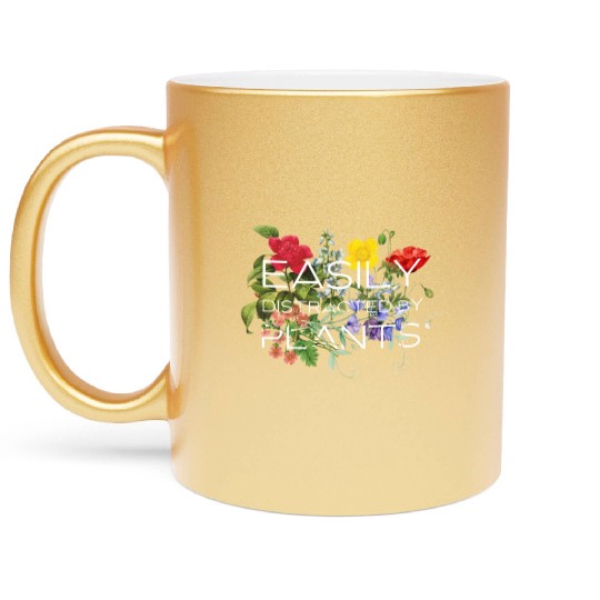 easily distracted by plants - botany Metallic Mugs