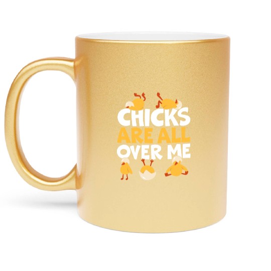 Chicken Farmer Chicken Whisperer Farm Animal Metallic Mugs