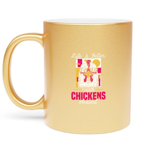 Chicken Farmer Chicken Whisperer Farm Animal Metallic Mugs