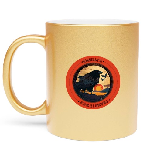 Raven, Sunset : Embrace Transience Metallic Mugs
