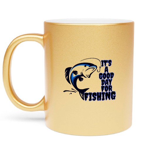 Fishing time Metallic Mugs