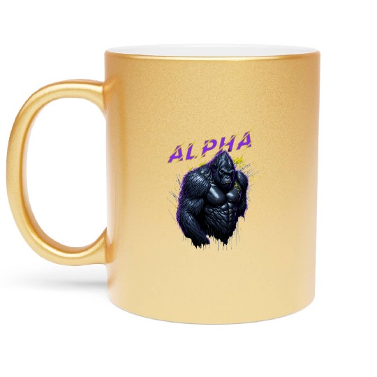 Alpha male Gorilla Metallic Mugs
