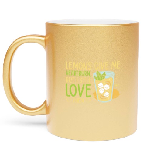 Lemon Fruit Lemonade Citrus Metallic Mugs