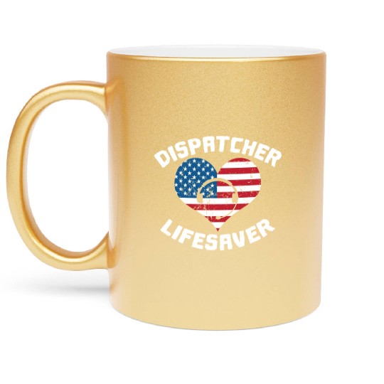 Dispatcher Us Flag Metallic Mugs