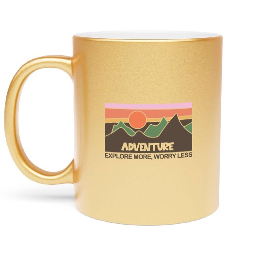 Mountains Nature Adventure Outdoor Metallic Mugs