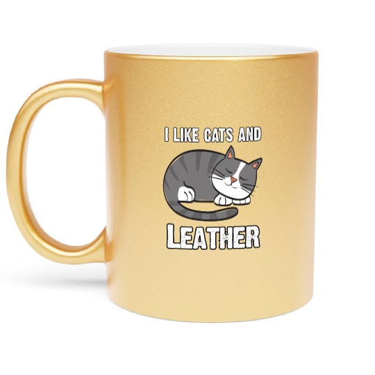 I Like Cats And The Skin - I Love Cats Metallic Mugs