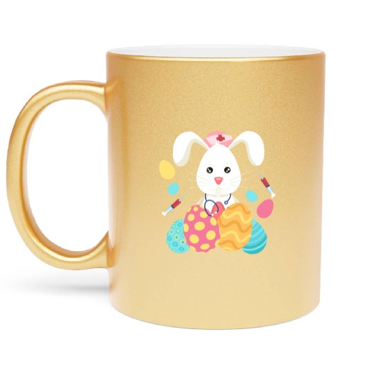 Easter Medical Bunny Eggs Nursing Rabbit Metallic Mugs