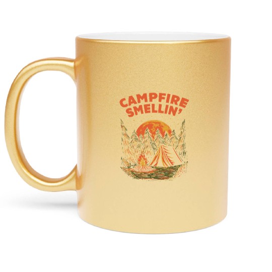 Campfire Smellin Camping Summer Camper Tropical Fa Metallic Mugs