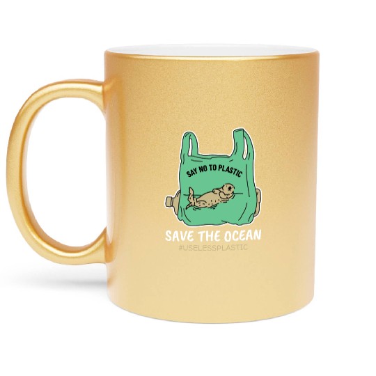 Save The Ocean Seal Save The Earth Environment Metallic Mugs