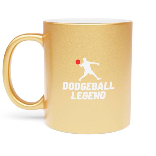 Dodgeball Player Coach Team Sports Funny Metallic Mugs