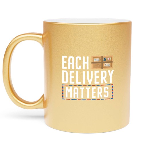Postal Worker Mail Lady Delivery Mail Escort Metallic Mugs