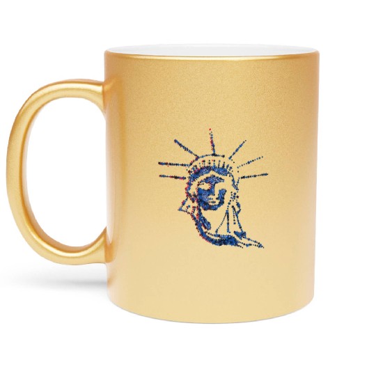 Statue Of Liberty 4th Of July American US Flag Metallic Mugs