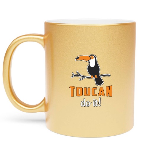 Toucan Do It Bird Watcher Watching Retro Toucans Metallic Mugs