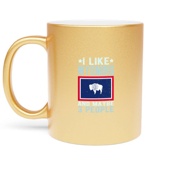 Wyoming Flag US State Metallic Mugs
