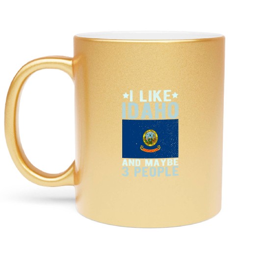 Idaho Flag US State Metallic Mugs