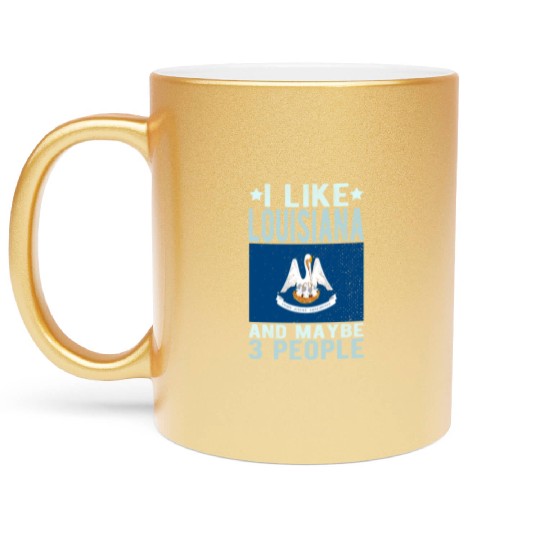 Louisiana Flag US State Metallic Mugs