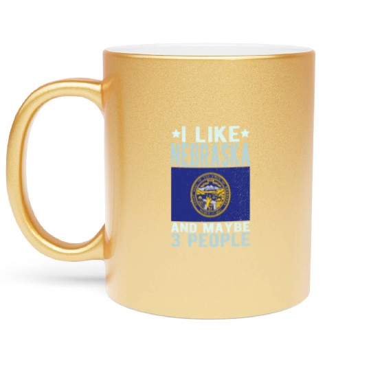 Nebraska Flag US State Metallic Mugs