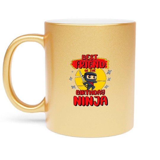 Ninja Birthday Party Friend Of The Birthday Ninja Metallic Mugs