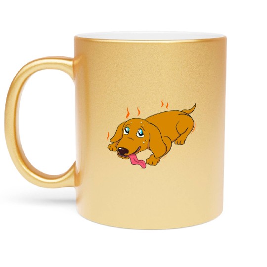 Hot Dog Funny Pet Heat Puppy Dog Lover Metallic Mugs