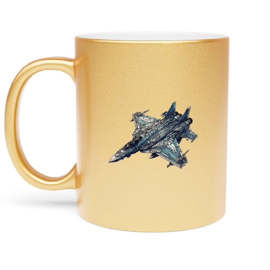 FIghter jet Metallic Mugs