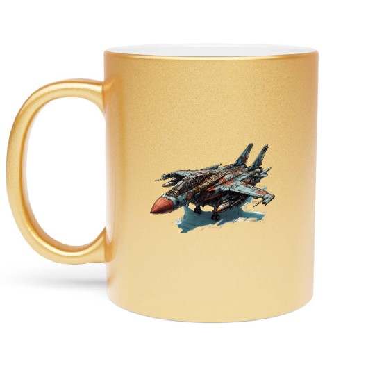 FIghter jet Metallic Mugs