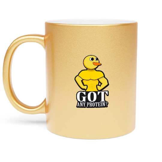 'Got any Protein?' - Duck Parody Design Metallic Mugs