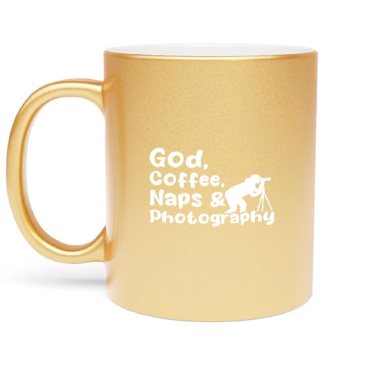 God, Coffee, Naps & Photography Metallic Mugs
