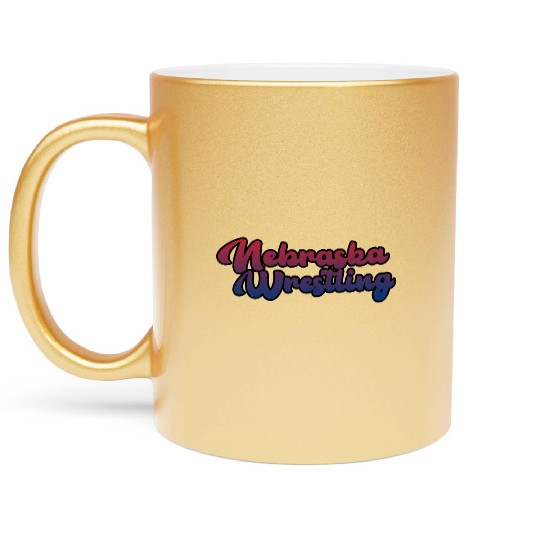 Nebraska Wrestling (USA Colors) Metallic Mugs