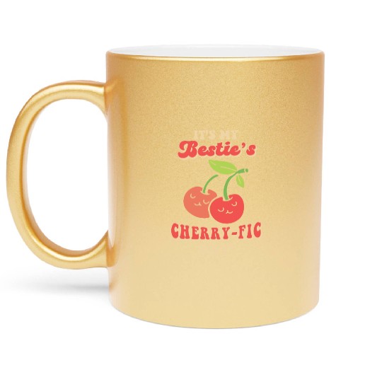 Cherry Birthday Greeting Fruit Lover Bestfriend Metallic Mugs