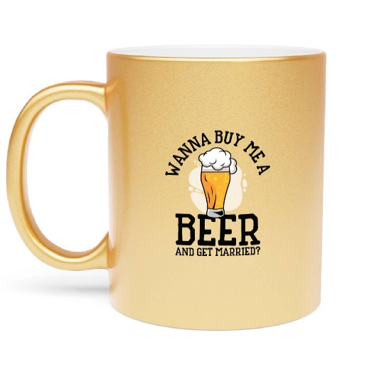 Drinking Beer Lover Couple Relationship Beer Metallic Mugs