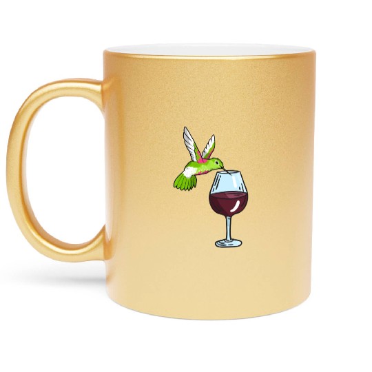 Hummingbird Drinking Wine Birdwatching Hummingbird Metallic Mugs