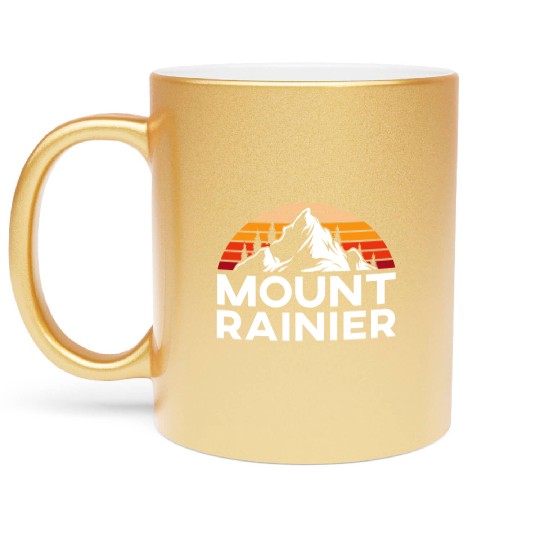 Mount Rainier Mountaineer Summit Sport Hiking Metallic Mugs