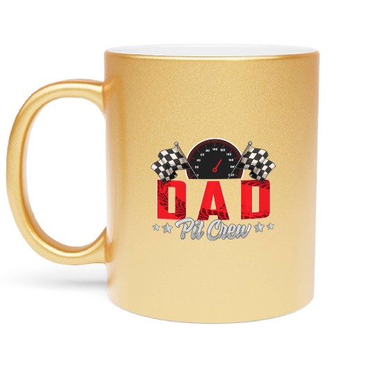 Race Car Birthday Party Racing Family Dad Pit Crew Metallic Mugs