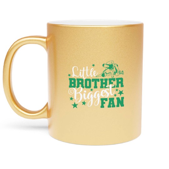 Little Brother Biggest Fan Wrestling Show Match Metallic Mugs