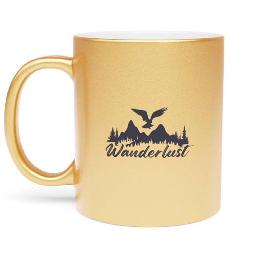 Vacation Explore Holidays World Map Wanderlust 2 Metallic Mugs