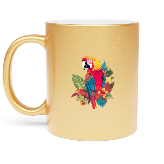 Macaw Parrot for a Bird Lover Animal Lover Metallic Mugs