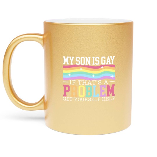 Gay Rights Rainbow Pride Month LGBTQ Gay Pride Metallic Mugs