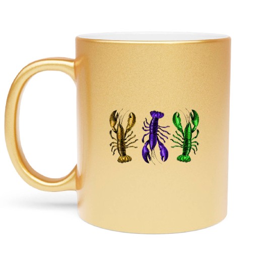 Lobster Mardi Gras Metallic Mugs
