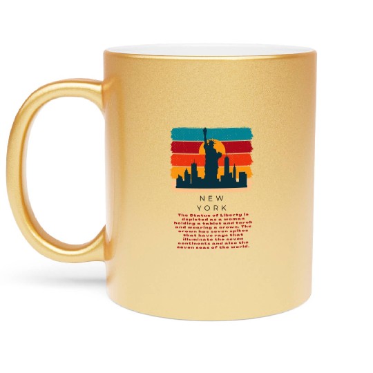 The Statue of Liberty Metallic Mugs
