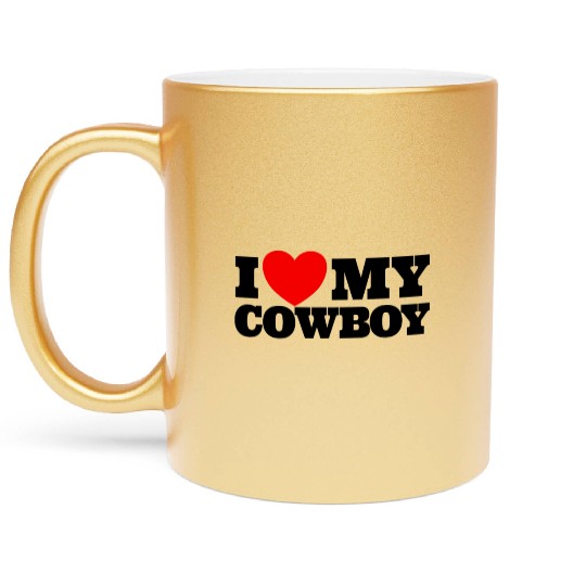 I Love My Cowboy Red Heart Cowboys Love My Cowboy Metallic Mugs