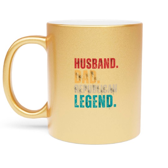 Husband Dad Republican Legend Republican Supporter Metallic Mugs